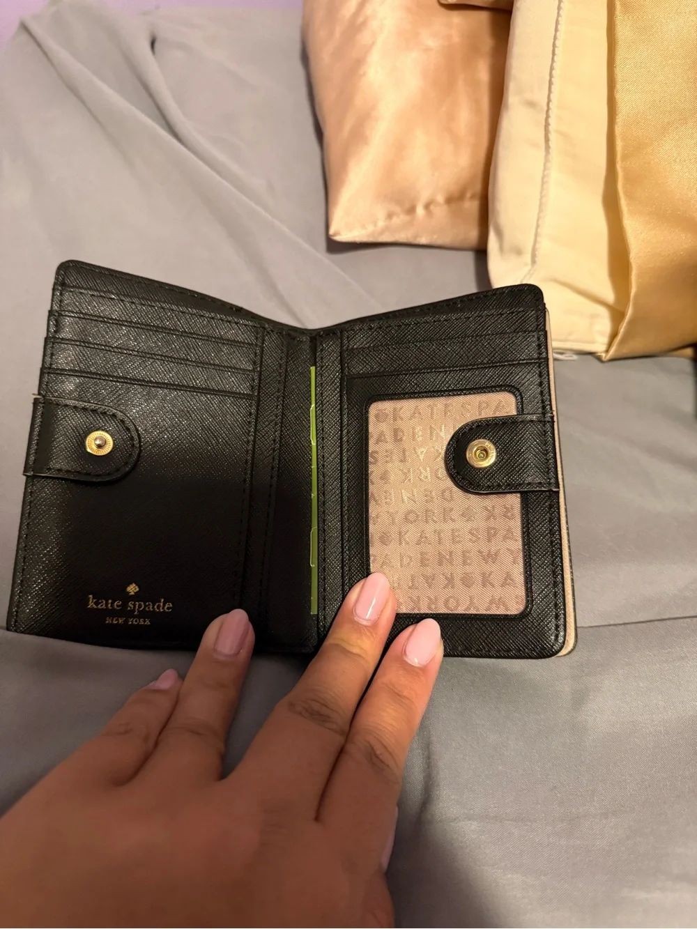 kate spade Two-Tone Pale Lavender and Black Men's Zip Wallet